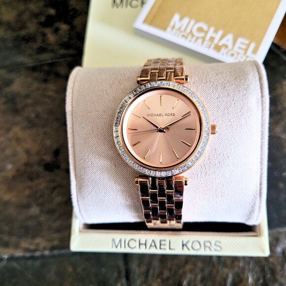 Michael Kors Women's Mini Darci Rose Gold Swarovski Crystals Watch - Picture 2 of 7